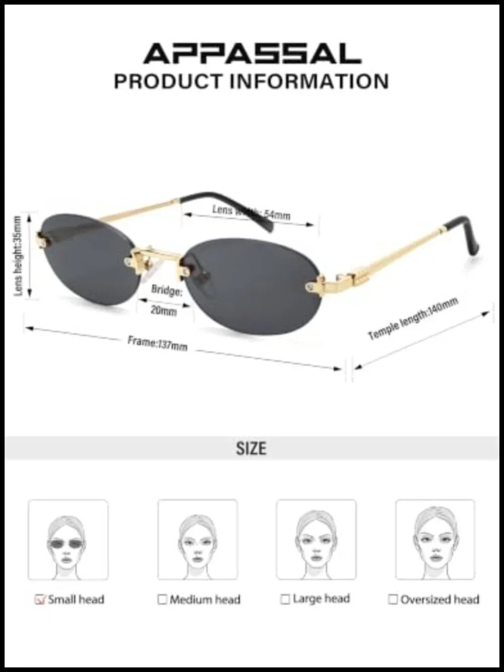 Retro Small Oval Sunglasses - Rimless Y2K Designer Vintage Shades